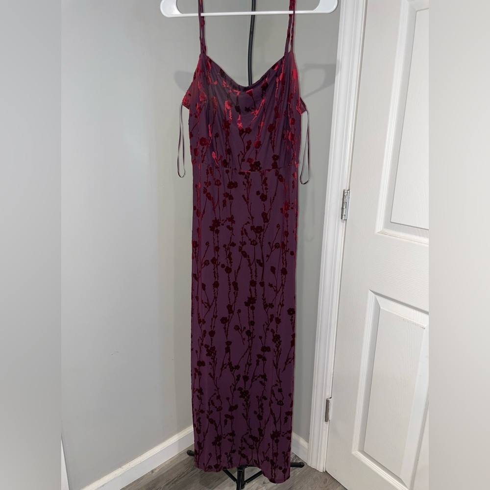 Taylor Deep Purple Dress with Red Accents